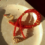 New Year Red Agate Snake Beaded Necklace - floysun