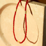 New Year Red Agate Snake Beaded Necklace - floysun