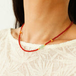 New Year Red Agate Snake Beaded Necklace - floysun