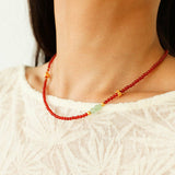 New Year Red Agate Snake Beaded Necklace - floysun