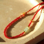 New Year Red Agate Snake Beaded Necklace - floysun