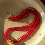 New Year Red Agate Snake Beaded Necklace - floysun