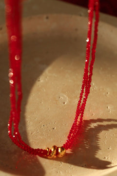 New Year Red Agate Snake Beaded Necklace - floysun