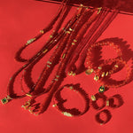 New Year Red Agate Snake Beaded Necklace - floysun