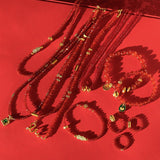 New Year Red Agate Snake Beaded Necklace - floysun