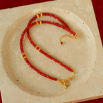 New Year Red Agate Snake Beaded Necklace - floysun