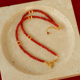 New Year Red Agate Snake Beaded Necklace - floysun