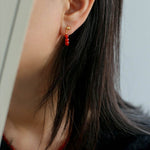 New Year's Red Agate Stone Beaded Earrings - floysun