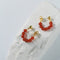 New Year's Red Agate Stone Beaded Earrings - floysun