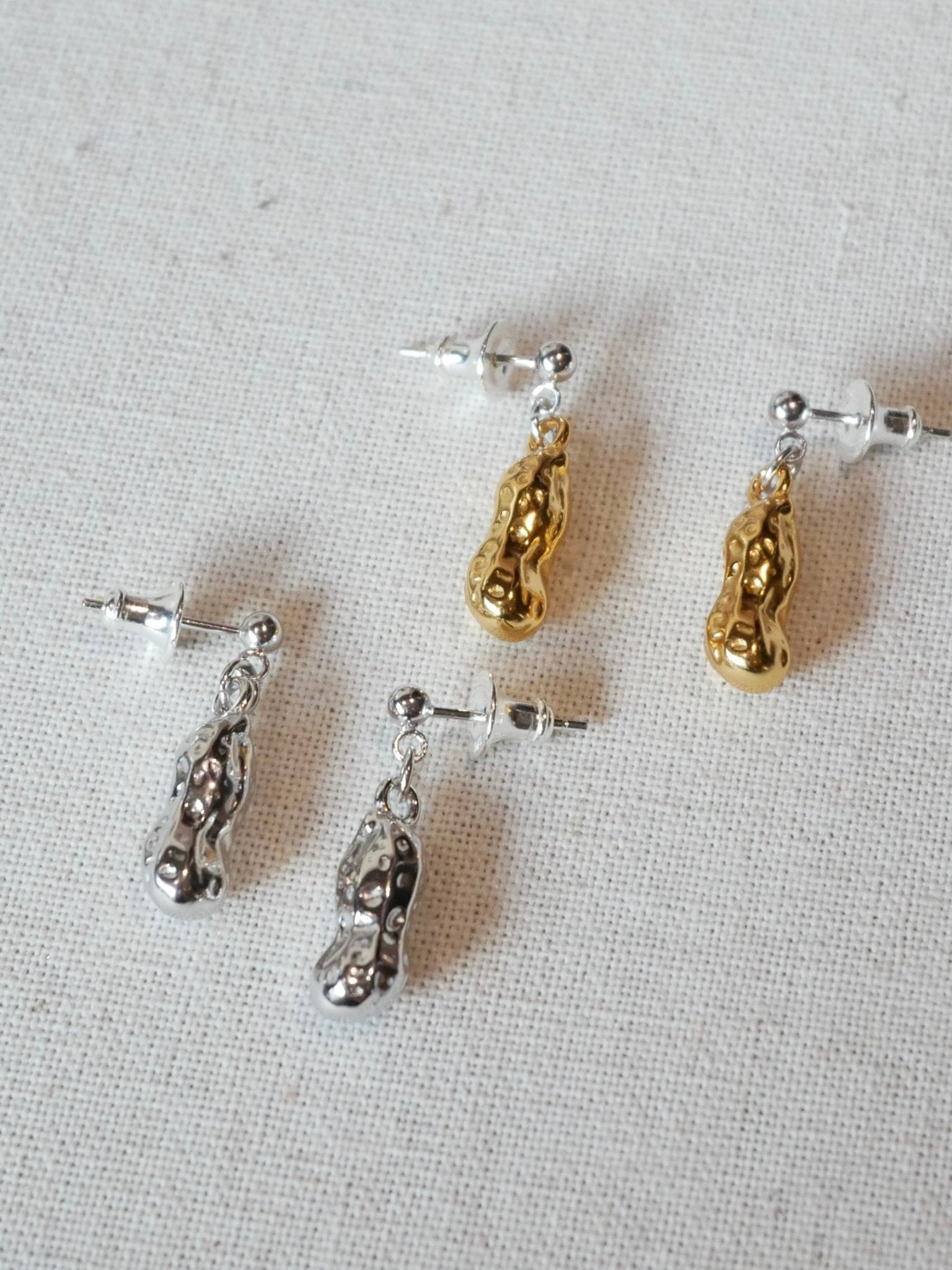 Niche Design 925 Silver Peanut Earrings - floysun