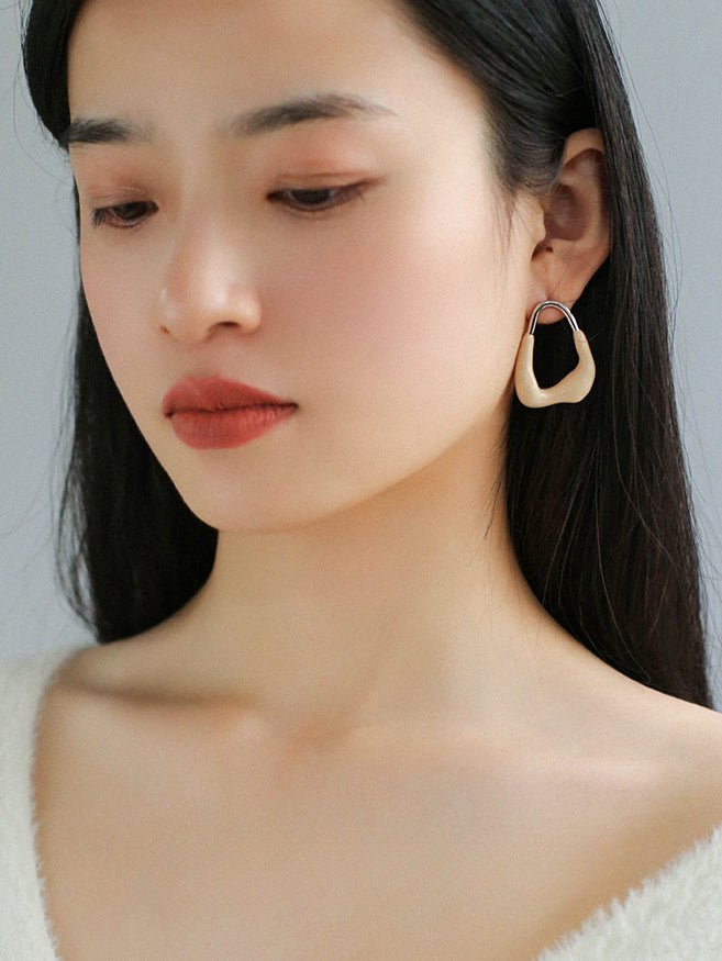 Niche Geometric Irregular Enamel Glazes Earrings - floysun