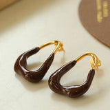 Niche Geometric Irregular Enamel Glazes Earrings - floysun