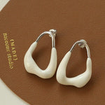 Niche Geometric Irregular Enamel Glazes Earrings - floysun