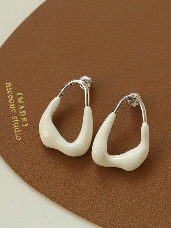 Niche Geometric Irregular Enamel Glazes Earrings - floysun