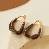 Niche Geometric Irregular Enamel Glazes Earrings - floysun