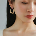 Niche Geometric Irregular Enamel Glazes Earrings - floysun