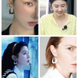 Niche Geometric Irregular Enamel Glazes Earrings-Cream - floysun