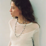 Niche Long Knotted Leather Pearl Long Necklace - floysun