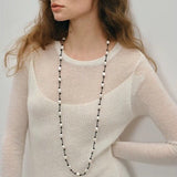 Niche Long Knotted Leather Pearl Long Necklace - floysun