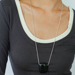 Niche Square Tiger's Eye Stone Long Chain Necklace - floysun