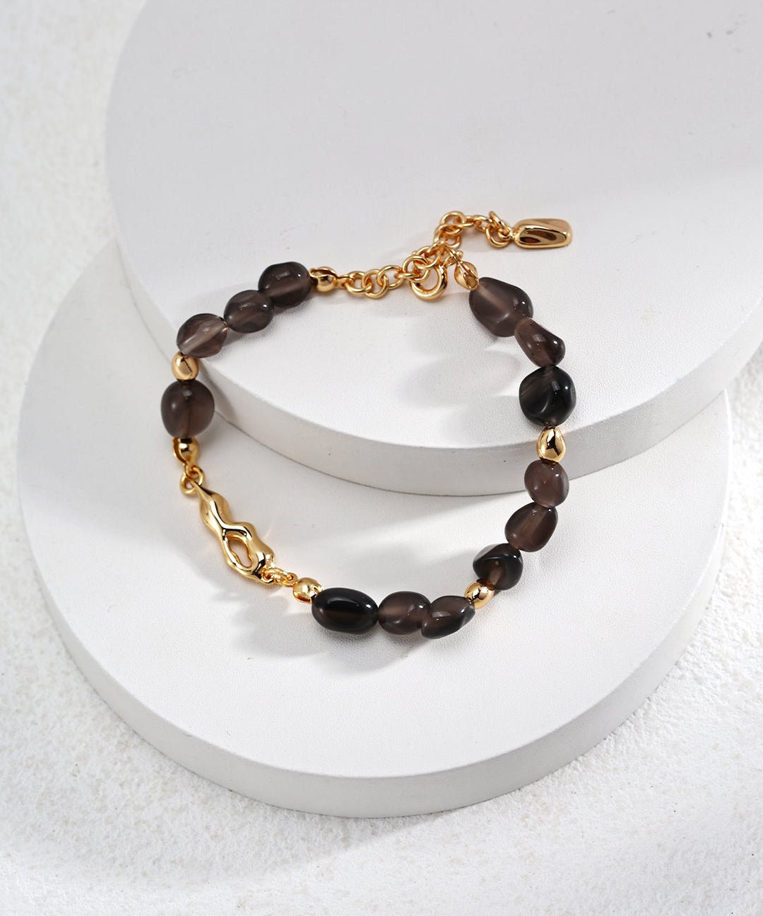 Obsidian Tea Crystal Chain Bracelet - floysun