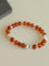 Orange Red Garnet Cat's Eye Silver Beaded Bracelets - floysun