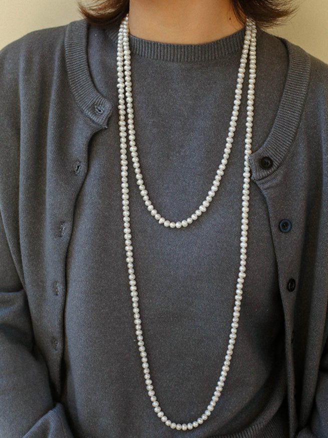 Oval Freshwater Pearl Longs Necklace - floysun