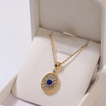 Oval Hollow Silver Petal Wrapped Sapphire Pendant Necklace - floysun