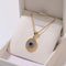 Oval Hollow Silver Petal Wrapped Sapphire Pendant Necklace - floysun