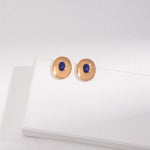 Oval Lapis Lazuli Stone Earrings - floysun