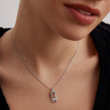 Oval Line Twisted Pearl Pendant Necklace - floysun