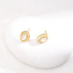 Oval Mother of Pearl Earrings - floysun