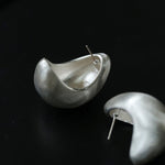 Oversized Silver Brushed Teardrop Earrings - floysun