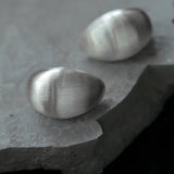 Oversized Silver Brushed Teardrop Earrings - floysun