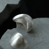 Oversized Silver Brushed Teardrop Earrings - floysun