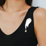 Paint Pen Paint Water Drop Pearl Brooch - floysun