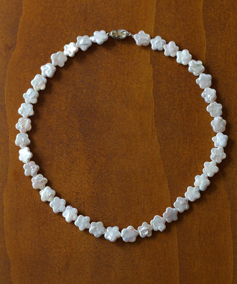 Peach Blossom - shaped Baroque Pearls Necklace - floysun