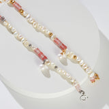 Peach Blossom Sterling Silver Pearl Bracelet - floysun