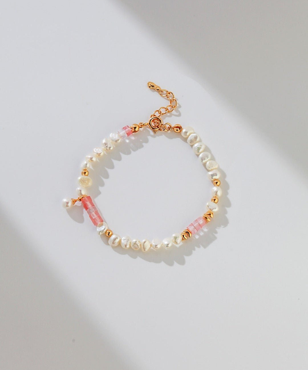 Peach Blossom Sterling Silver Pearl Bracelet - floysun