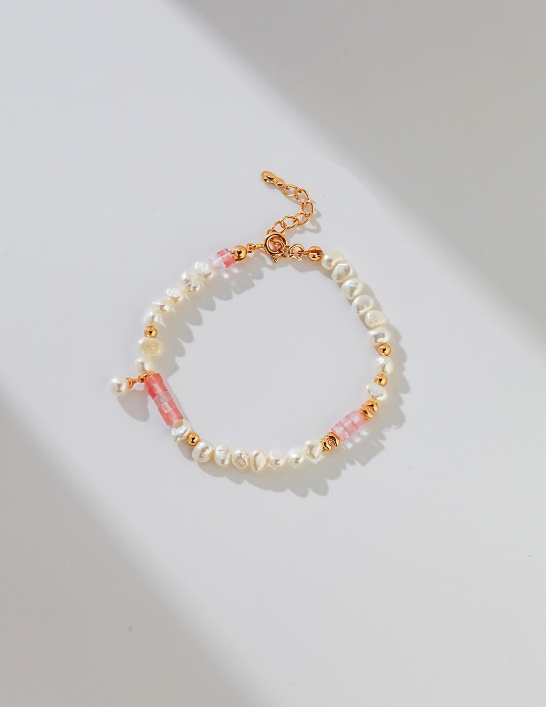 Peach Blossom Sterling Silver Pearl Bracelet - floysun