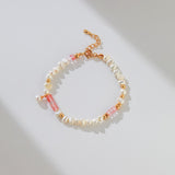 Peach Blossom Sterling Silver Pearl Bracelet - floysun