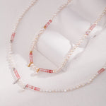 Peach Blossom Sterling Silver Pearl Necklace - floysun