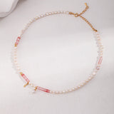 Peach Blossom Sterling Silver Pearl Necklace - floysun