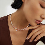 Peach Blossom Sterling Silver Pearl Necklace - floysun