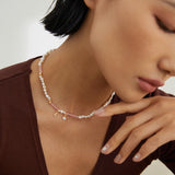 Peach Blossom Sterling Silver Pearl Necklace - floysun