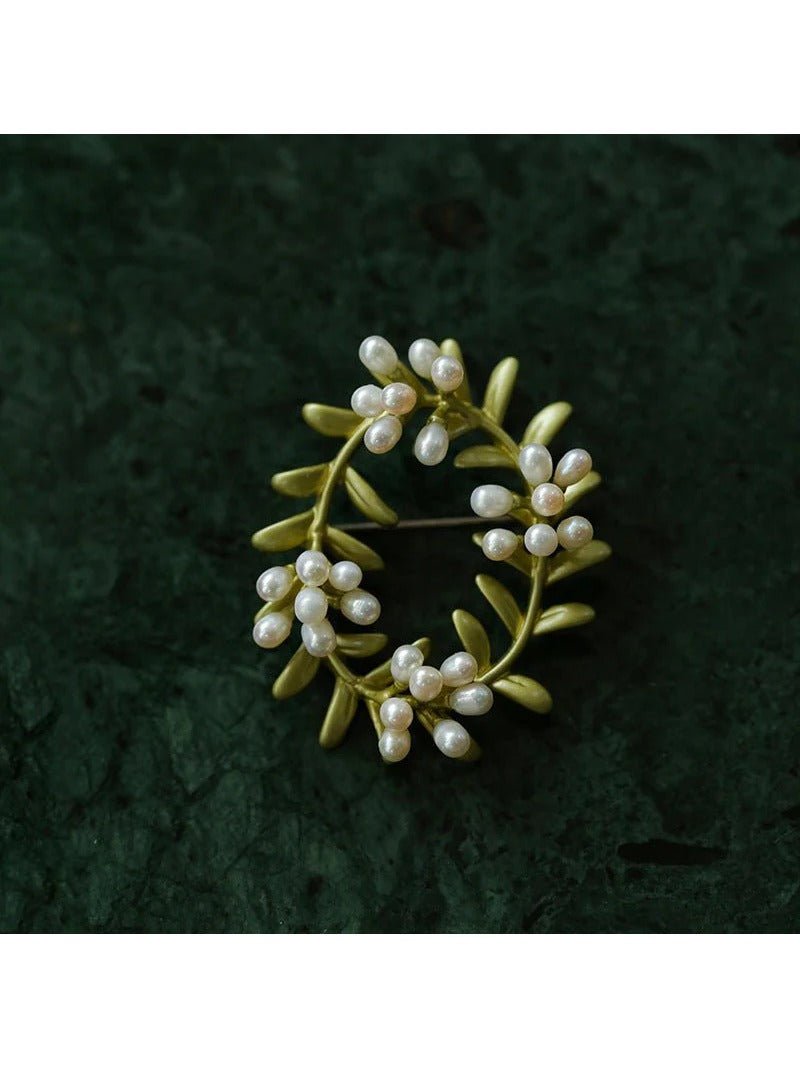 Peach Blossom Wreath Brooch - floysun