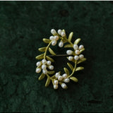 Peach Blossom Wreath Brooch - floysun