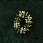 Peach Blossom Wreath Brooch - floysun