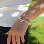 Pearl and Mother - of - Pearl Letter Bracelet - floysun