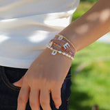 Pearl and Mother - of - Pearl Letter Bracelet - floysun